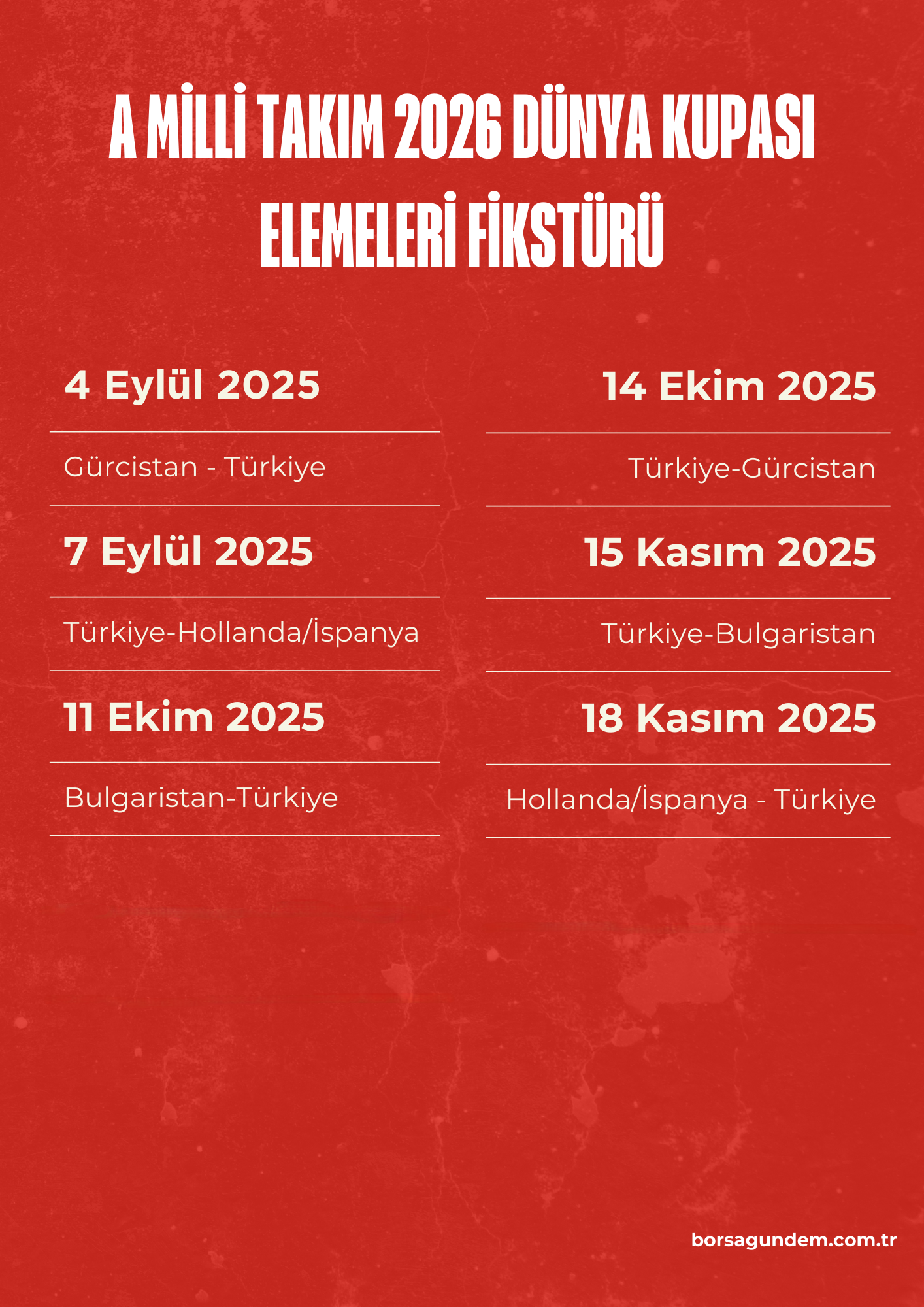 Kırmızı Çarpıcı Futbol Fikstürü Program