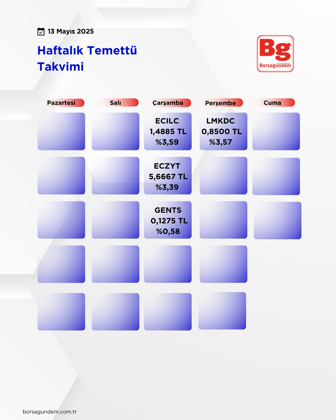 Temettü Takvim 13