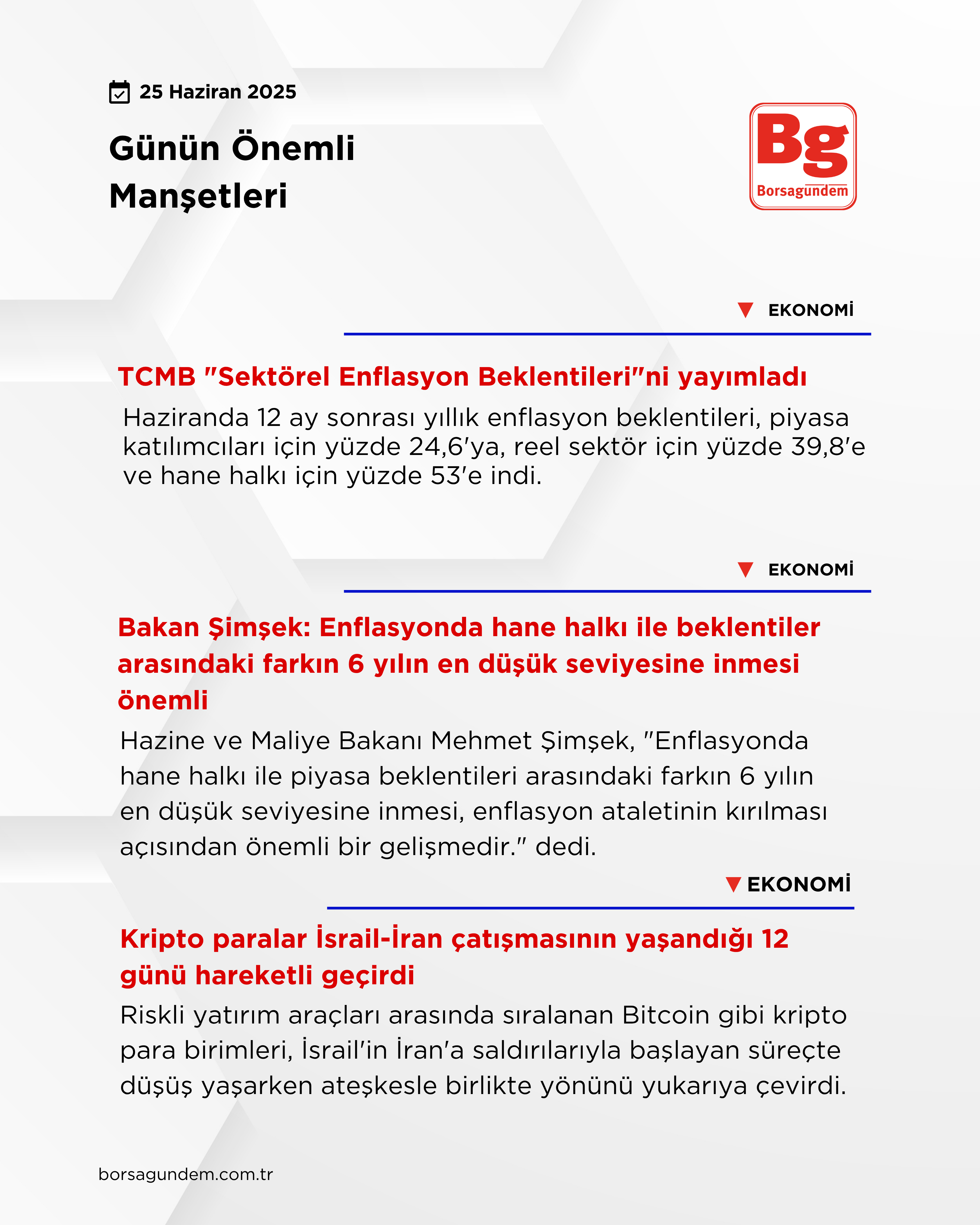 Ekonomide Günün Gelişmeleri (1)
