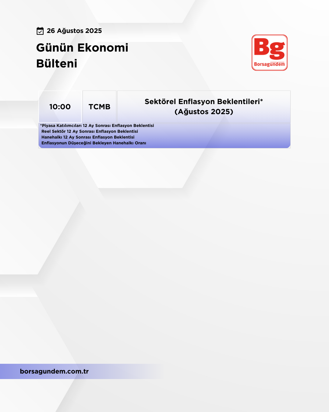 Günlük Ekonomi Bülteni 26082025