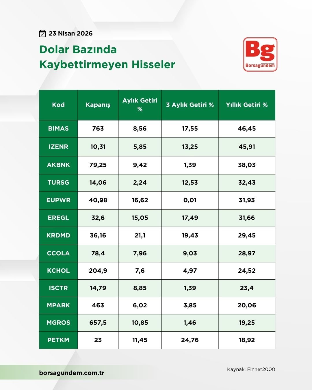 Dolar Kaybettirmeyen Hisse (1)