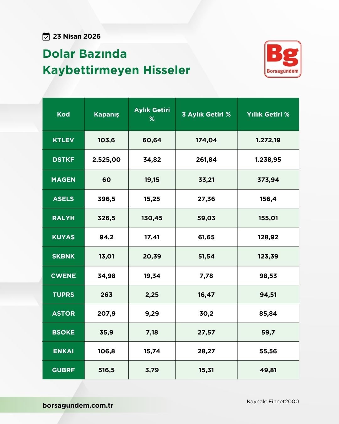 Dolar Kaybettirmeyen Hisse (2)