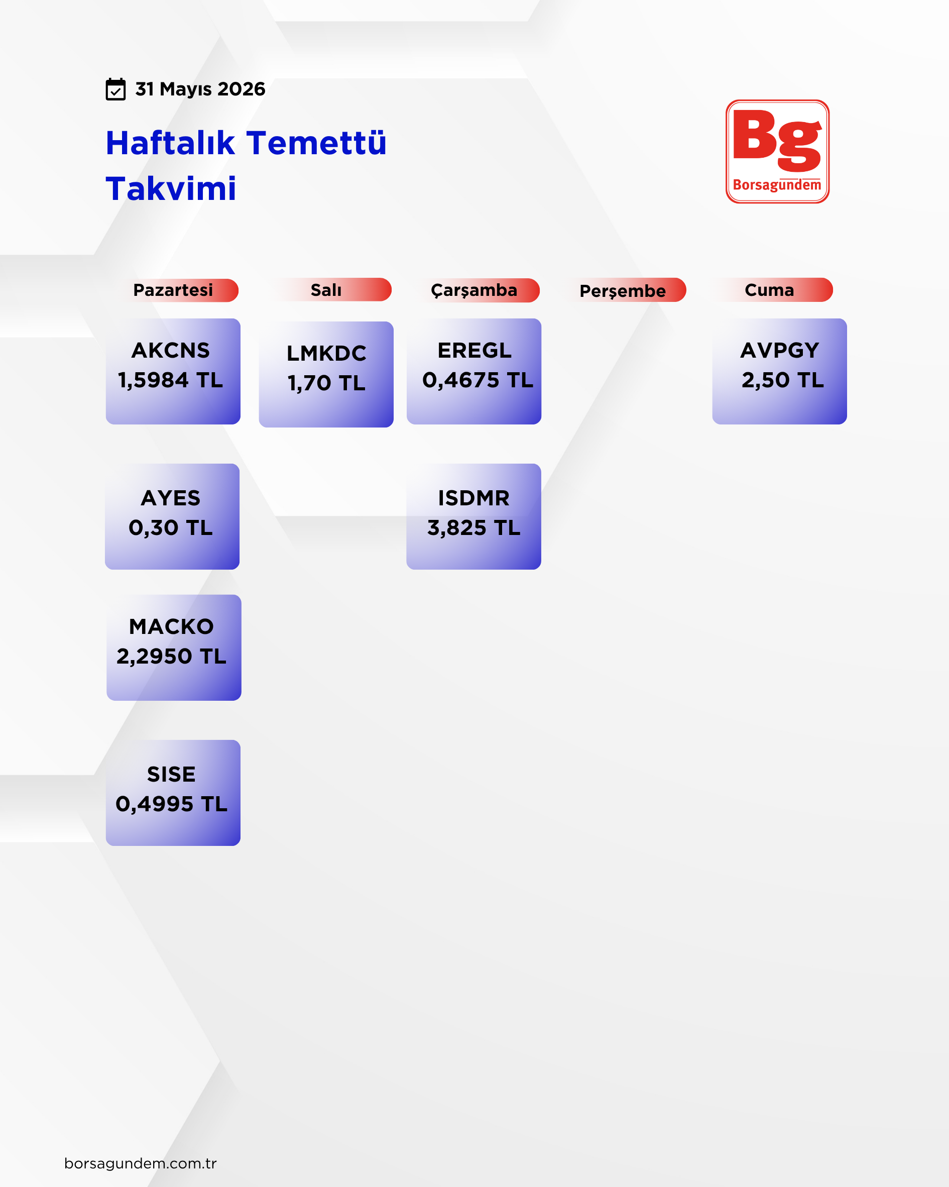 Temettü Takvimi-2