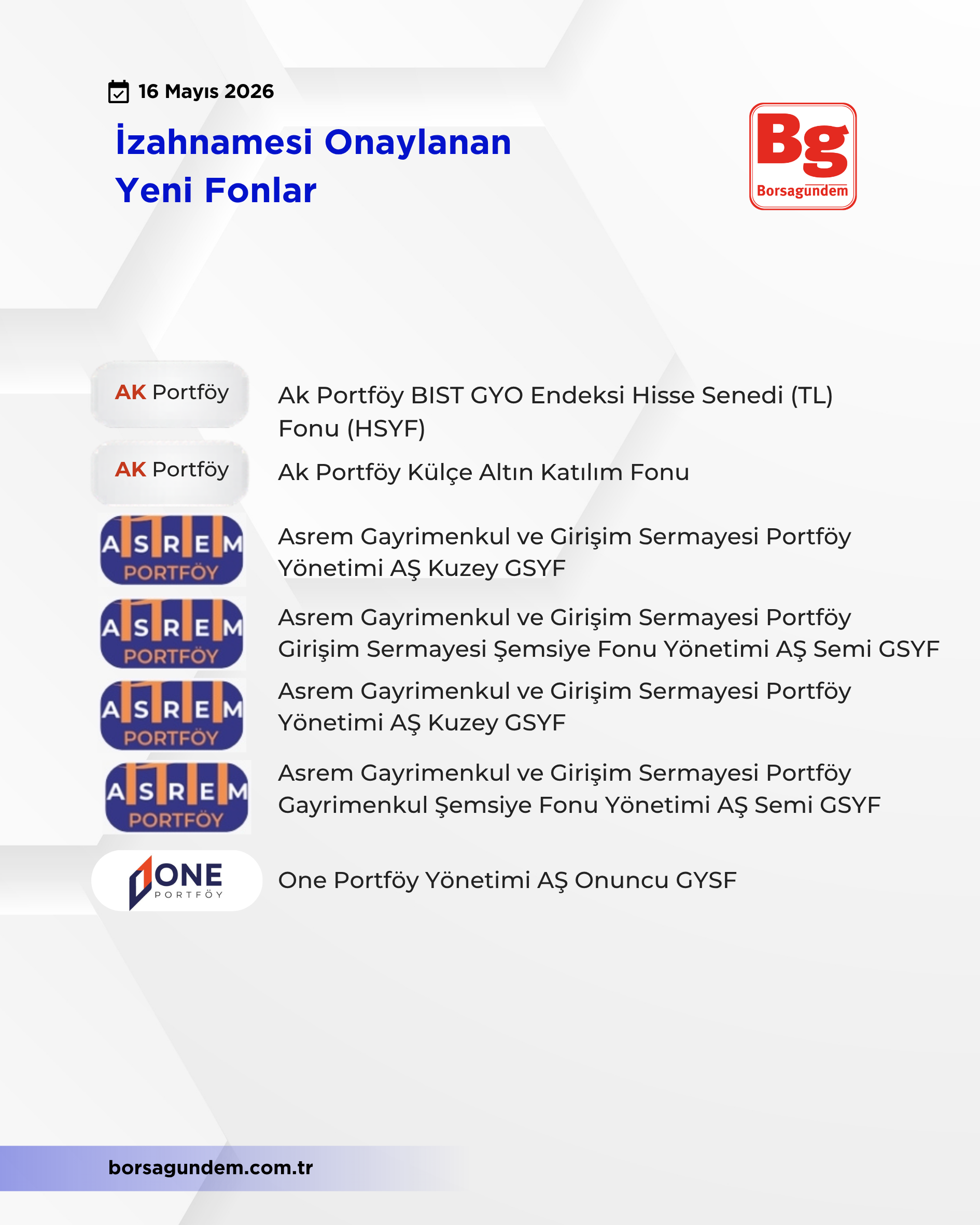 Yeni Onaylanan Fonlar
