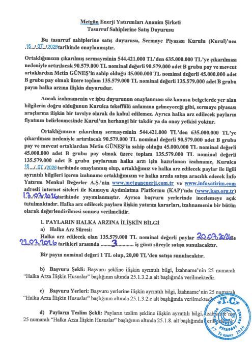 Metgün Halka Arz